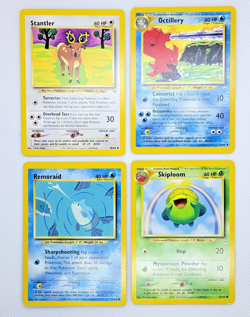 *NM* Neo Revelation Lot (4) Vintage Pokemon Cards: Stantler, Octillery, Skiploom - Image 1