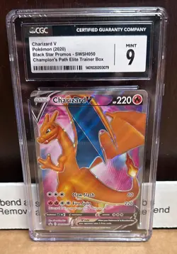 Pokemon Black Star Promo Charizard V SWSH050 2020 CGC Mint 9 - Image 1