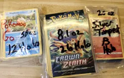 1 Lbs (Approx 250) Pokemon Crown Zenith + Go + Silver Temp Bulk Lot Regular + Ho - Image 1