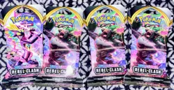 POKEMON SWORD AND SHIELD REBEL CLASH BOOSTER PACKS UNOPENED 4 PACKS TOTAL - Image 1