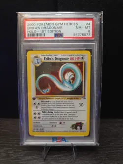 2000 POKEMON GYM HEROES ERIKA’S DRAGONAIR HOLO-1ST EDITION PSA8 - Image 1