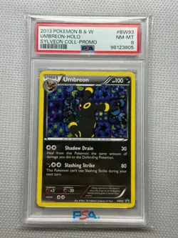 2013 POKEMON B&W PROMO SYLVEON COLL #BW93 UMBREON-HOLO PSA 8 - Image 1