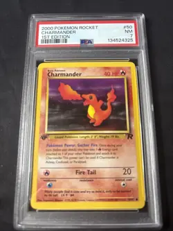 2000 POKEMON ROCKET 1ST EDITION #50 CHARMANDER PSA 7 - Image 1