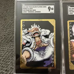 One Piece Golden Playing Cards Monkey.D.Luffy Jokers 2024 SGC 9 - Image 2
