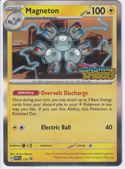 Magneton SVP 153 Black Star Promo Pokemon TCG Surging Sparks Prerelease Stamped - Image 1