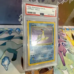Pokemon Card Lapras 10/62 PSA 7 Fossil Holo Rare 1999 - Image 2