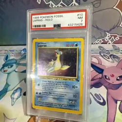 Pokemon Card Lapras 10/62 PSA 7 Fossil Holo Rare 1999 - Image 3