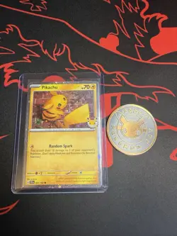 Pikachu 051 /162 Stamped 2026 Pokemon Day 30 Promo TCG With Coin - Image 1