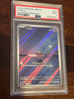 PSA 9 Graded Cleffa 202/197 SV03: Obsidian Flames Holo Pokemon MINT - Image 1