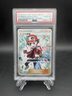 PSA 10 Red's Challenge 201 Full Art Tag Team GX All Stars Japanese Pokemon Card - Image 1