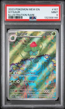 2023 Pokemon Mew En Ivysaur Illustration Rare #167 PSA 9 Mint - Image 1