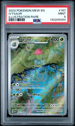 2023 POKEMON MEW EN 151 ILLUSTRATION RARE #167 IVYSAUR PSA 9 MINT - Image 1