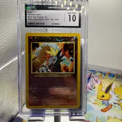 CGC 10 GEM MINT Entei 2001 Black Star Promos 34 Reverse Holo Swirl Pokemon Card - Image 1