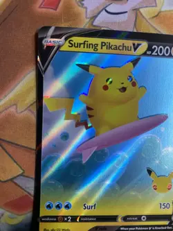 HOLO SHIFT OC ERROR Surfing Pikachu V 008/025 Ultra Celebration Pokemon Card NM - Image 2
