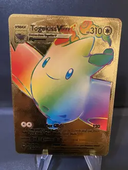 Togekiss Vmax Rainbow Gold Foil Fan Art Textured Collector Pokemon Card - Image 1