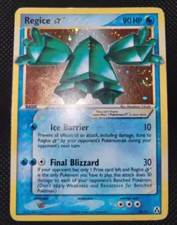 Pokemon Card-Regice-Gold Star-Holo-Legend Maker-90/92-ENG-LP-SWIRL - Image 1