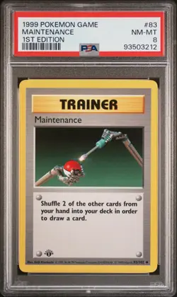 Base Set 1st Edition MAINTENANCE #83/102 PSA 8 1999 Pokemon Card Game - Image 1