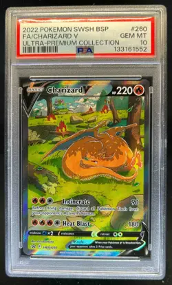 2022 Pokemon SWSH Black Star Promos Charizard V Ultra Premium #SWSH260 PSA 10 - Image 1