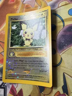 2001 Pokemon Black Star Promo #35 Pichu Reverse Holo Pokemon TCG WOTC SWIRL NM - Image 2
