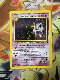 Pokemon TCG Sabrina's Gengar 14/132 Holo Gym Heroes 2000 NM Partial Swirl - Image 1