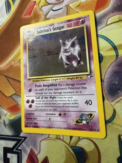 Pokemon TCG Sabrina's Gengar 14/132 Holo Gym Heroes 2000 NM Partial Swirl - Image 3