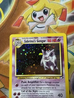 Pokemon TCG Sabrina's Gengar 14/132 Holo Gym Heroes 2000 NM Partial Swirl - Image 4