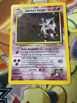 Pokemon TCG Sabrina's Gengar 14/132 Holo Gym Heroes 2000 NM Partial Swirl - Image 5