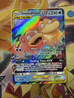 Slowpoke & Psyduck GX TAG TEAM 35/236 Pokemon Sun & Moon Unified Minds NM - Image 1