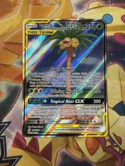 Pokemon TCG Rowlet & Alolan Exeggutor Tag Team GX Unified Minds 215/236 NM - Image 1