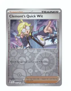 Pokemon TCG Surging Sparks, Clemont's Quick Wit 167/191, Uncommon Revers Holo NM - Image 1