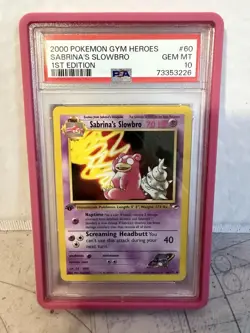 1st EDITION - Pokemon: GYM HEROES #60/132 - Sabrina's Slowbro - PSA 10 GEM MT - Image 1