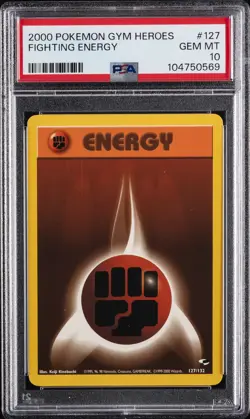 2000 POKEMON GYM HEROES #127 FIGHTING ENERGY PSA 10 - Image 1