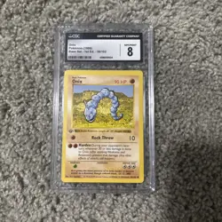 WOTC 1999 Onix 56/102 Base set 1st Edition Shadowless Pokemon CGC 8 NM/Mint - Image 1