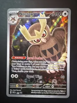 Pokemon Noctowl SVP 141 Stellar Crown Full Art Holo Black Star Promo NM - Image 1