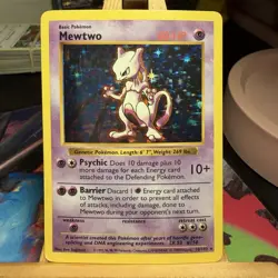 Mewtwo 10/102 SHADOWLESS Base Set Holo Rare Unlimited WOTC Pokemon TCG LP - Image 1