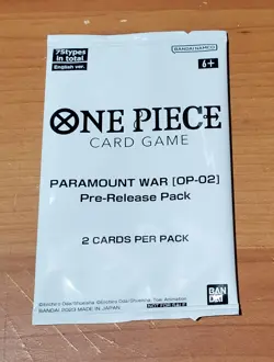 One Piece TCG Sealed Paramount War op-02 Pre-ReleasePack Free Shipping - Image 1
