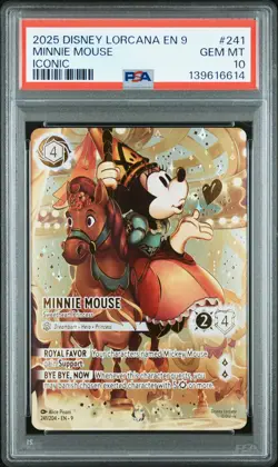2025 DISNEY LORCANA EN 9-FABLED ICONIC MINNIE MOUSE - SWEETHEART PRINCESS PSA 10 - Image 1