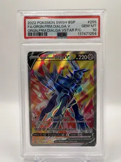 2022 POKEMON SWSH BLACK STAR PROMO #255 FULL ART/ORIGIN FORME DIALGA V PSA 10 - Image 1