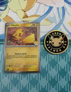 Pokemon TCG Pikachu Pokemon Day 2026 Promo And Coin. - Image 1