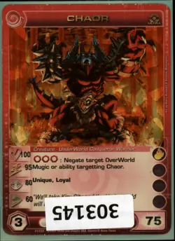(303145) CHAOR 100/95/80/60/75 (2 Max Stats) Ultra Rare Foil Chaotic Card - Image 1