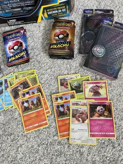 Pokemon TCG Detective Pikachu 100+ Pc Lot 56 Cards Pin Oversized card Box Foils+ - Image 5