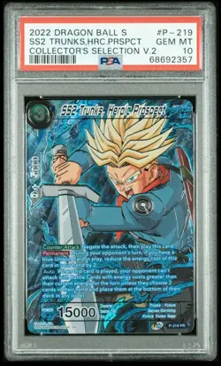 PSA 10 Dragon Ball Super Promo Card SS2 Vol 2 Trunks Heroic Prospect P-219 PR - Image 1