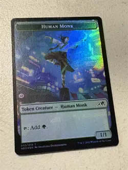mtg foil token Samurai // Human Monk, 003/010, Kamigawa Neon Dynasty, unplayed - Image 2