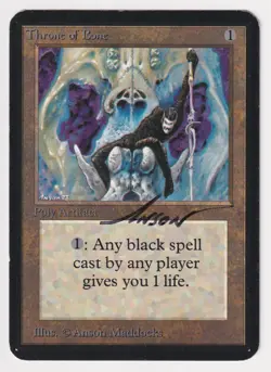 Signed Throne of Bone MP Alpha Limited Artist Anson Maddocks 1993 WOTC MTG Magic - Image 1