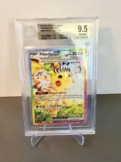Pokemon 2024 Scarlet & Violet Surging Sparks Pikachu Ex SIR #238 BGS 9.5 Gem MT - Image 3