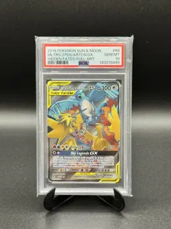 Pokemon! PSA 10 Moltres & Zapdos & Articuno Tag Team GX 66/68, Hidden Fates. - Image 1