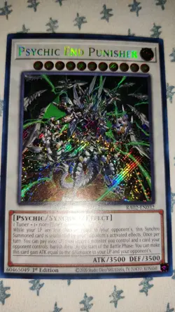 Yu-Gi-Oh! TCG Psychic End Punisher 1st Edition Secret Rare Holo RA02-EN032 - Image 1