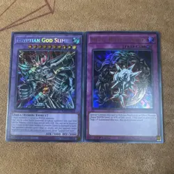 🔥 YuGiOh Egyptian God Slime + Metal Reflect Slime RA01-EN029 Secret + Ultra NM - Image 2