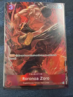 One Piece CCG Roronoa Zoro OP01-025 SR Romance Dawn Alt Art NM - Image 1