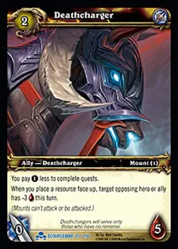 WOW WARCRAFT TCG SCOURGEWAR RARE : DEATHCHARGER - Image 1